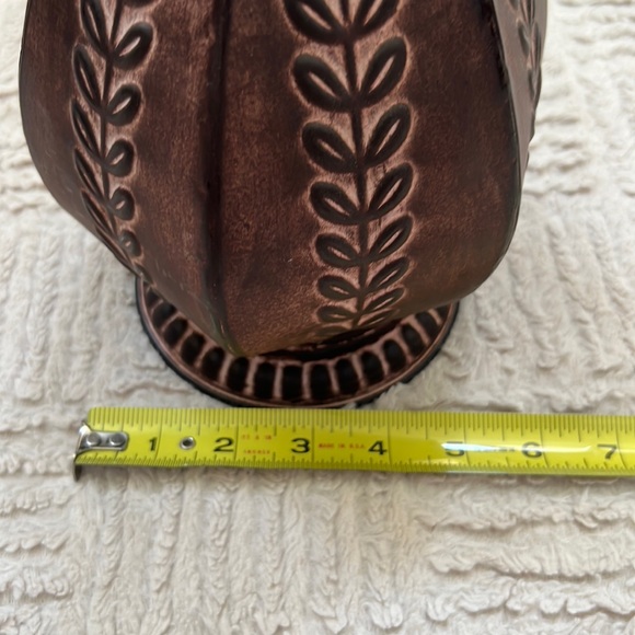 Metal decorative vase, Embossed Metal Floral Decorative Vase,  home decor - Picture 2 of 16
